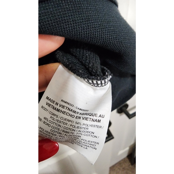 Nike womens crop sweatshirt black white oversized swoosh XS - Picture 3 of 5